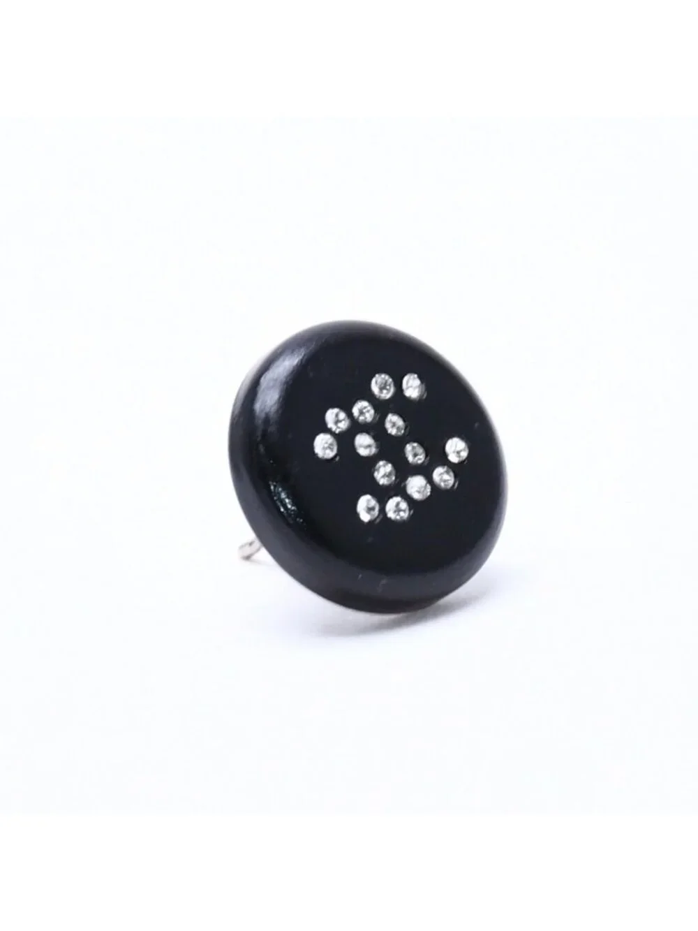Chanel CC Logo Earrings 00 Resin Rhinestone Black